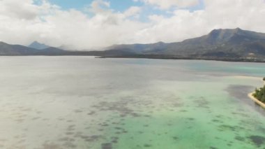 Ile Aux Benitiers, Mauritius Island. Amazing aerial view with Mauritius Island on the background.