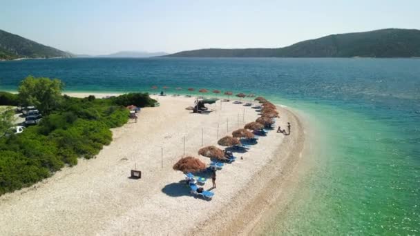 Alonissos Grecja Lipca 2022 Widok Lotu Ptaka Plażę Agios Dimitrios — Wideo stockowe