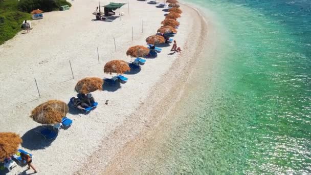 Alonissos Greece July 2022 Aerial View Agios Dimitrios Beach Alonissos — Stock Video