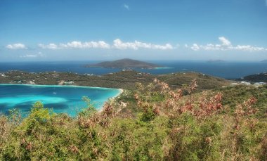 Harika kıyı renkler Saint Thomas - deniz manzarası, Virgin Adaları.