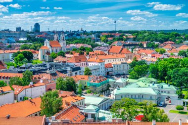 Vilnius ufuk çizgisinin havadan görünüşü, Litvanya.