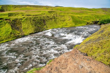 Hestavadsfoss waterfalls in summer season, Iceland.