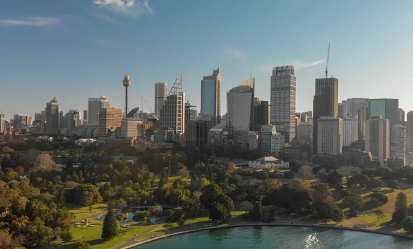 Sydney Australie Vue Aérienne Panoramique Horizon Ville Célèbre Zone Portuaire — Photo