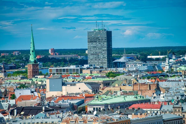 Riga Lettonia Luglio 2017 Veduta Aerea Dello Skyline Riga Una — Foto Stock