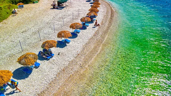 Widok Lotu Ptaka Plażę Agios Dimitrios Alonissos Grecja — Zdjęcie stockowe