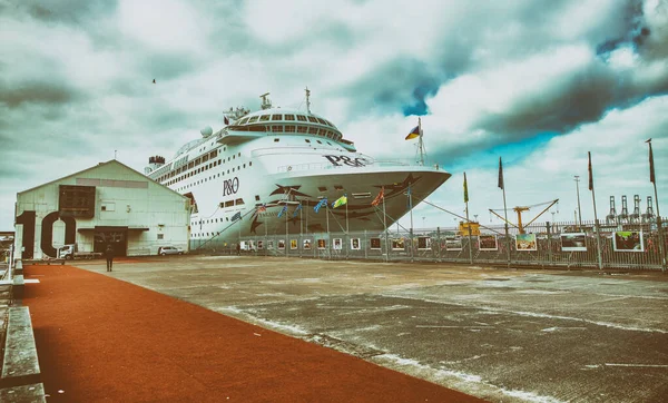 Auckland August 2018 Auckland Waterfront Kryssningsfartyg Vacker Morgon — Stockfoto