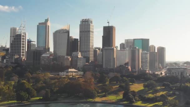 Fantastisk Skyline Sydney Smuk Morgen Udsigt Fra Luften Fra Drone – Stock-video