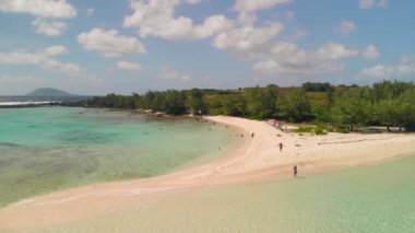 Gabriel Adası, Mauritius. Güneşli bir günde İHA 'dan hava görüntüsü.