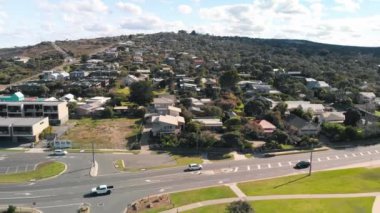 Aerial view of Torquay Beach along the Great Ocean Road, Australia.