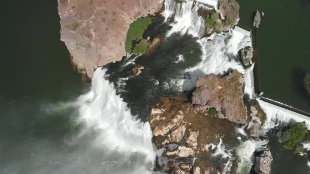 Шошон Фоллс Айдахо Удивительный Вид Сверху Мощные Водопады — стоковое видео