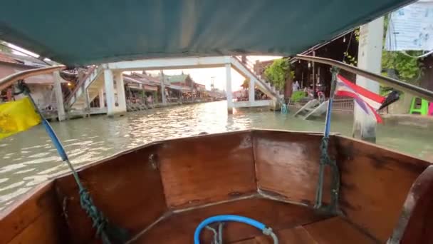 Bangkok Thailand December 2019 Amphawa Úszó Piac Egyik Attrakció Turisták — Stock videók