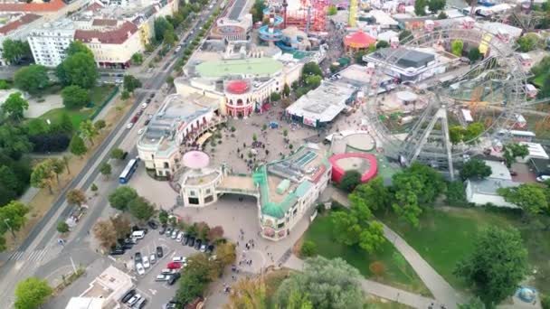 Prater Lunaparkı Viyana Şehir Manzarası Avusturya — Stok video