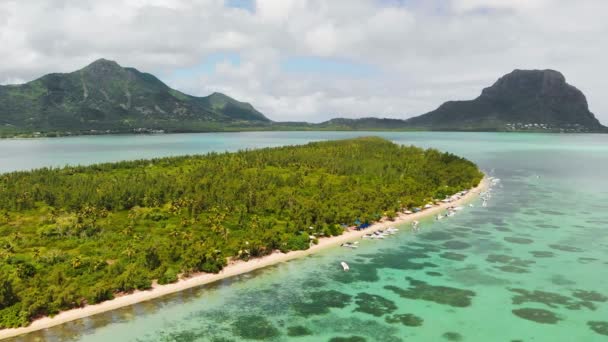 Ile Aux Benitiers Mauritius Island Amazing Aerial View Mauritius Island — Stok video