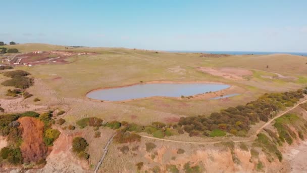 Aerial View San Remo Coastline Phillip Island Australia — Stock Video