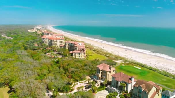 Amazing Aerial View Amelia Island Drone Florida Usa — Stock Video