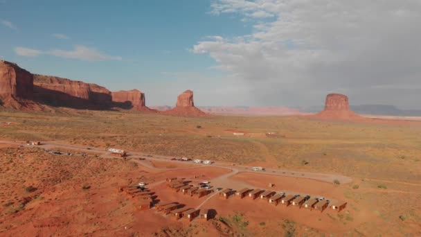 Aerial Panoramic View Monument Valley National Park Summer Sunset United — Stock Video