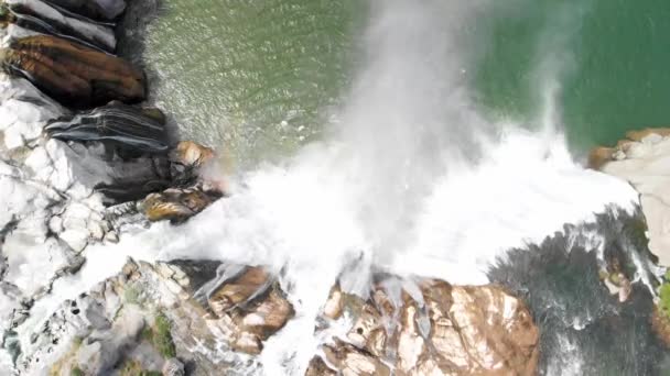 Shoshonefallen Idaho Fantastisk Nedåtgående Antenn Syn Kraftfulla Vattenfall — Stockvideo