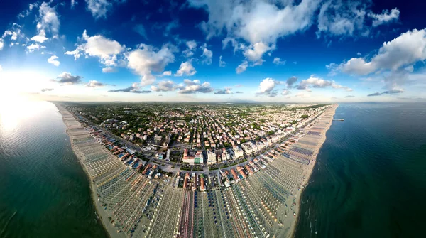 Panoramic Aerial View Lido Camaiore Viareggio Coastline Summer Season — Stock Photo, Image