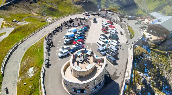 Vista Aérea Los Picos Montaña Grossglocker Temporada Verano Mirador Drones — Foto de Stock