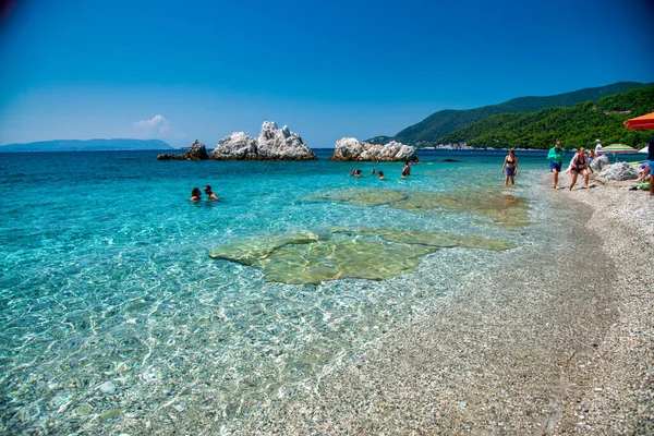 Skopelos Greece July 2023 Milia Beach Summer Season Skopelos Greece — Stock Photo, Image