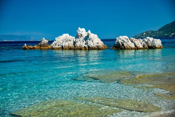 Playa Milia Temporada Verano Skopelos Grecia — Foto de Stock