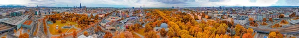 Відень Австрія Панорама Краєвиду Району Пратер Міського Горизонту — стокове фото