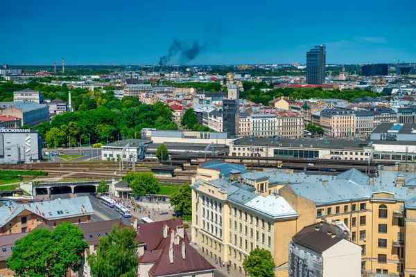 Riga Lettország 2017 Július Riga Légi Kilátása Nyári Reggelen — Stock Fotó