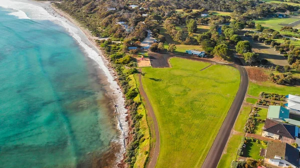 Emu Bay Homes Coastline Kangaroo Island Drone Australia — Stockfoto
