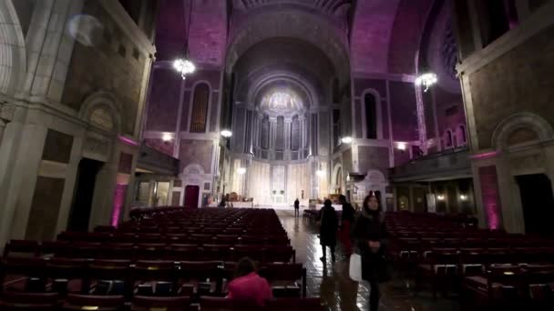 New York City Décembre 2018 Intérieur Église Saint Barthélemy Nuit — Video