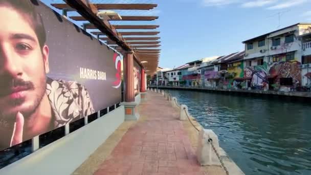 Melaka Malaysia Prosince 2019 Malacká Procházka Při Západu Slunce Turisty — Stock video