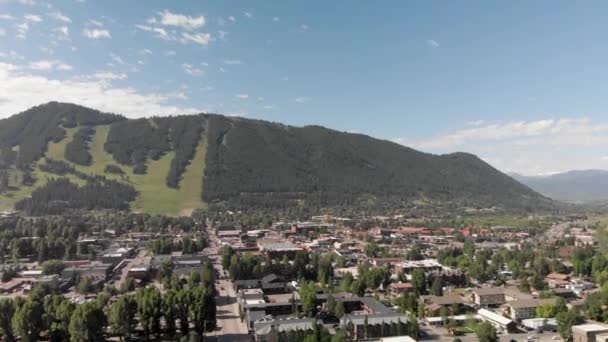 Jackson Hole Wyoming Állam Panorámás Légi Kilátás Városra Tájra Egy — Stock videók