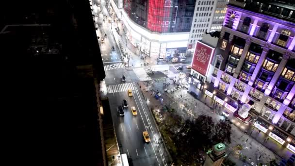 New York City Dezember 2018 Nachtaufnahme Der Wolkenkratzer Von Midtown — Stockvideo