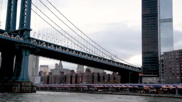 York City December 2018 Alsó Manhattan Modern Városképe Manhattan Híd — Stock videók