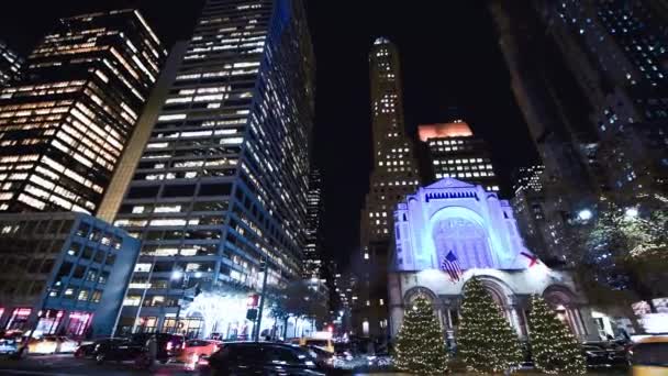 Nova Cidade Iorque Dezembro 2018 Tráfego Noturno Park Avenue Manhattan — Vídeo de Stock