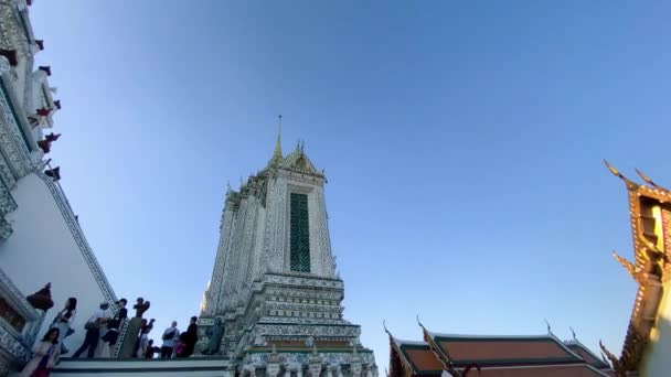 Bangkok Grudzień 2019 Wat Arun Jest Znanym Miejscem Turystycznym — Wideo stockowe