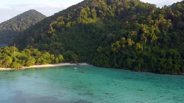 Aerial View Surin Islands National Park Ona Sunny Day Phuket — Stock Video