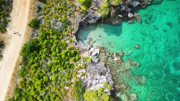 Güneşli Bir Günde Güzel Deniz Kıyısının Hava Görüntüleri — Stok video