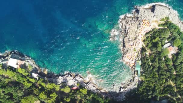 Aerial Footage Beautiful Seashore Sunny Day — Stock Video
