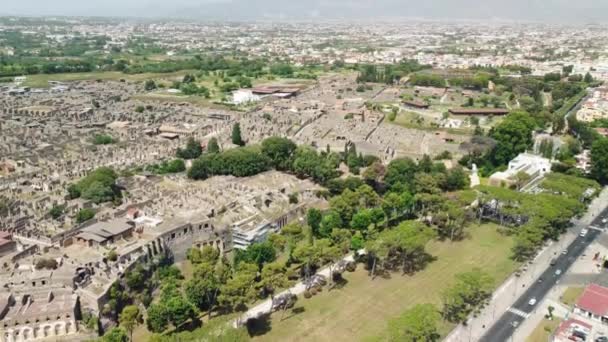 Pompei Talya Yaz Mevsiminde Insansız Hava Aracı Bakış Açısıyla Eski — Stok video