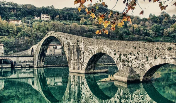 Famous Devil Bridge Garfagnana Lucca Italy — Fotografia de Stock