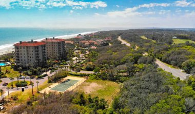 Amazing aerial view of Amelia Island from drone, Florida - USA.