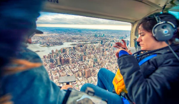 New York City Dezember 2018 Touristen Helikopter Für Eine Tour — Stockfoto