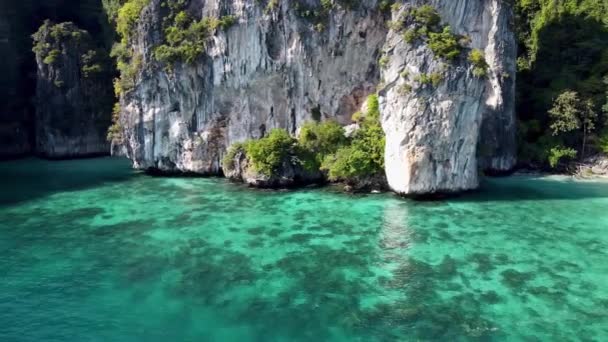 Vue Aérienne Incroyable Monkey Beach Dans Les Îles Phi Phi — Video