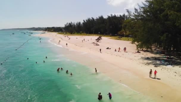 Aerial View Flic Flac Beach Mauritius Island — Stock Video