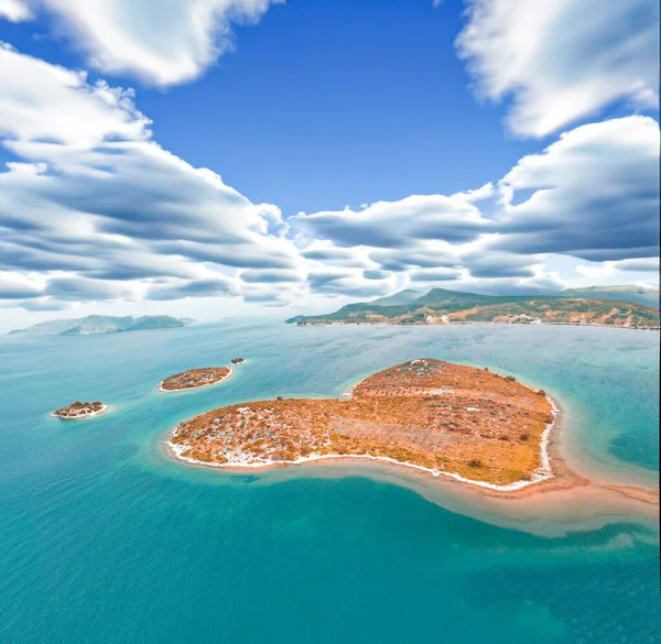 Aerial View Galesnjak Heart Shaped Croatian Island — Stock Photo, Image