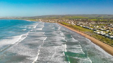 Victor Harbor coastline in South Australia, aerial view from drone.