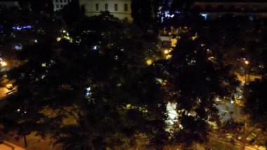 Funchal 'ın gece gökyüzü manzarası Madeira - Portekiz.