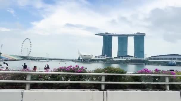 Singapur August 2023 Majestät Des Marina Bay Sands Hotel — Stockvideo