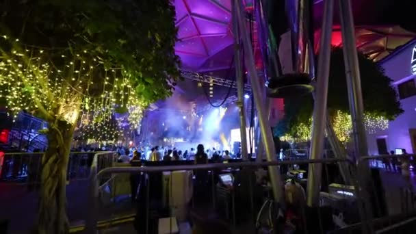 Singapur Září 2023 Clarke Quay Noci Lidmi Kteří Užívají Nočního — Stock video