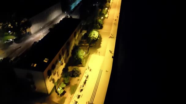Zadar Croacia Órganos Del Mar Monumentos Ciudad Por Noche Vista — Vídeos de Stock